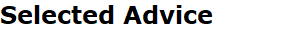 Selected Advice